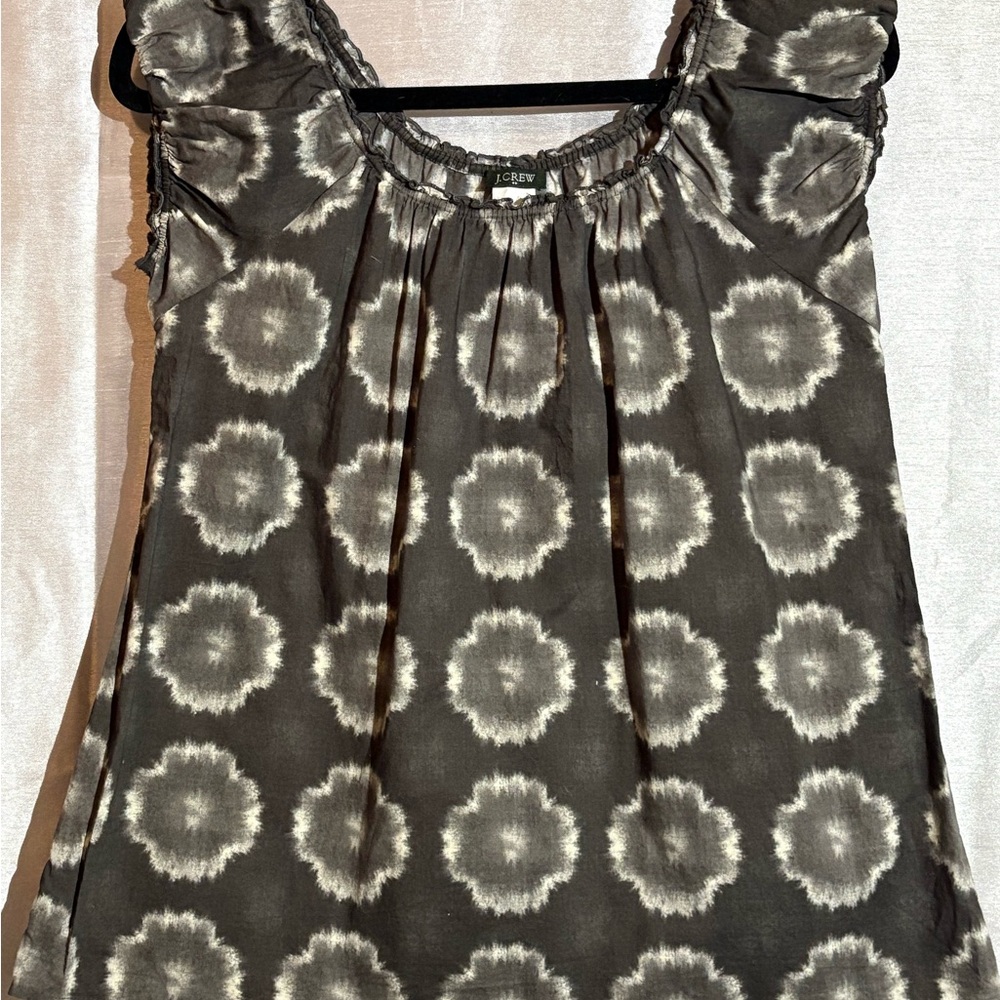 J. Crew Black and White Patterned Women's Top size small, cotton,